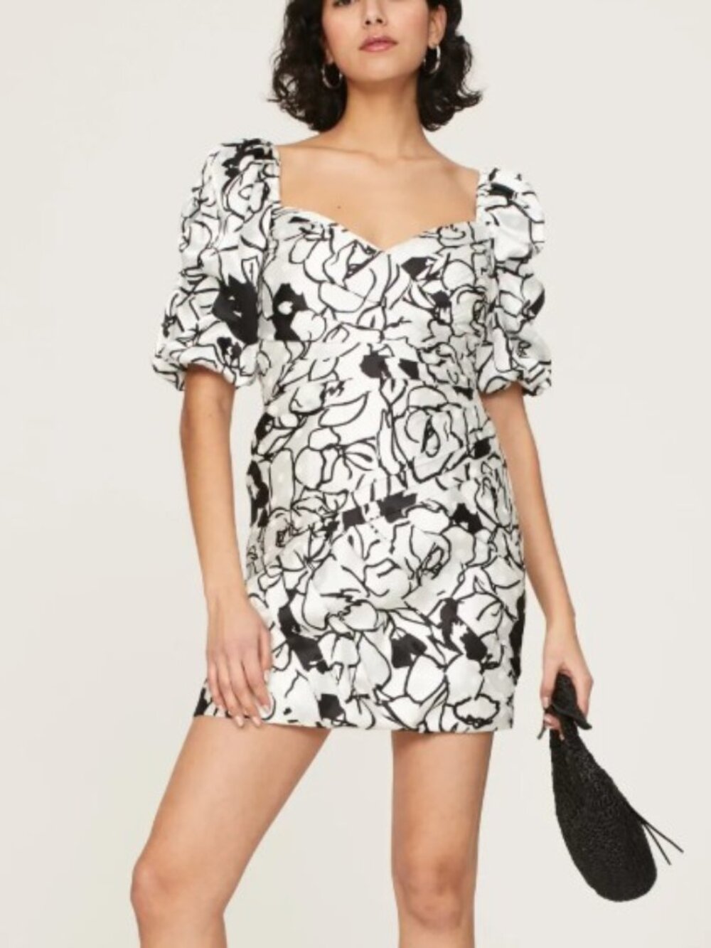 Ronny Kobo Puff Sleeve Mini Dress